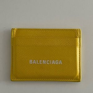 Balenciaga Yellow Leather Card Holder